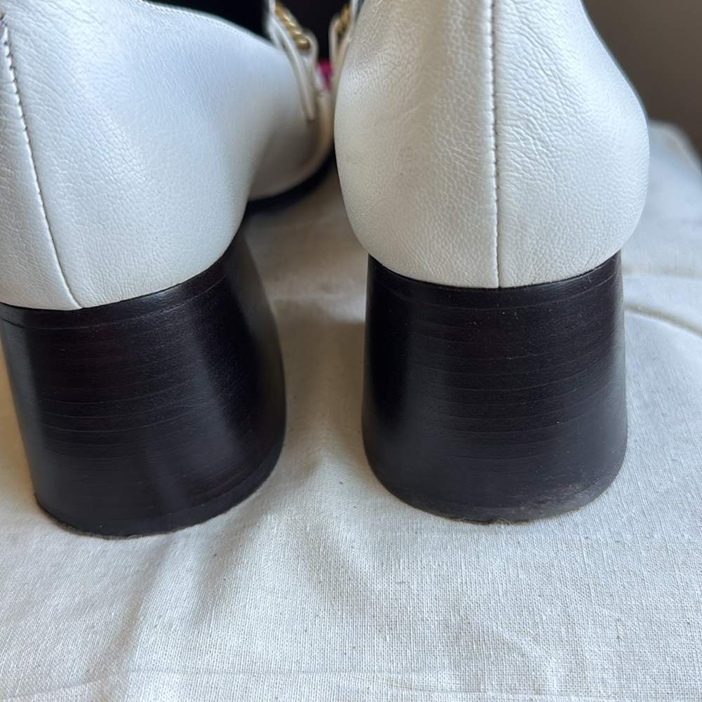 Tory Burch Perrine Heel Loafer 55mm New Ivory 104 Size 8 - Picture 11 of 13